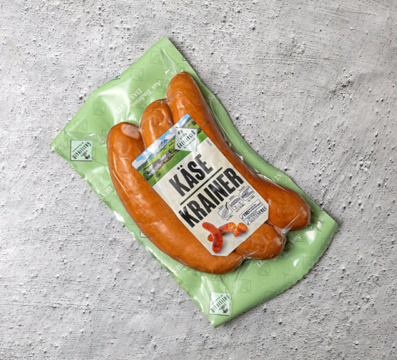 Λουκάνικο γεμιστό με τυρί Käsekrainer/ Käsekrainer Cheese Sausage